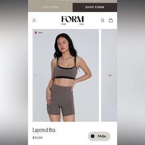 Form layered sports bra walnut and black small